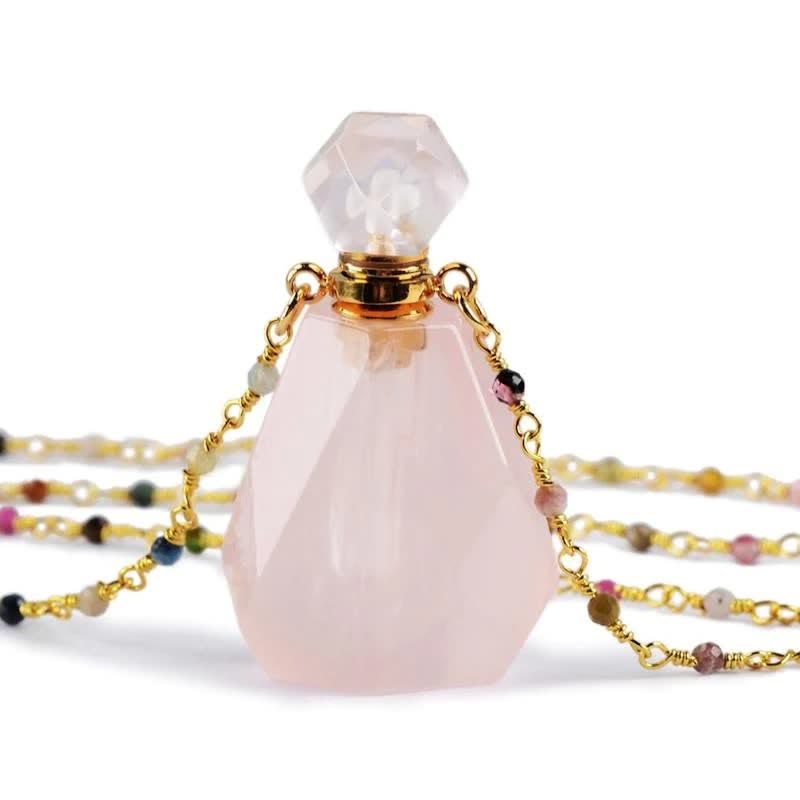 Jozelle - Iris Crystal Perfume Bottle Necklace - Refillable Fragrance Jewelry