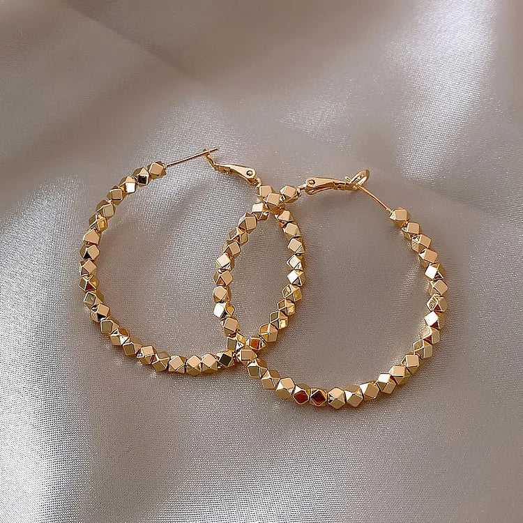 Nina Hoop Earrings - Timeless Faceted Design