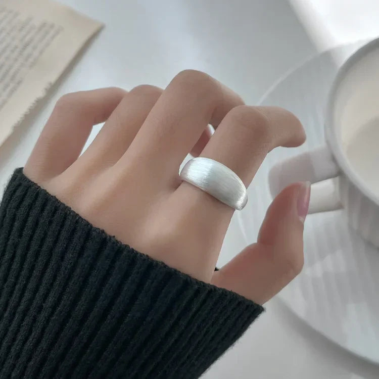 Nora - Elegant Adjustable Silver Dome Ring