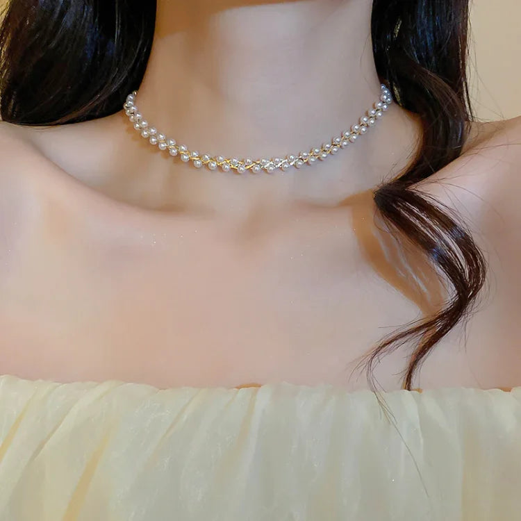 Belvina - Elegant Layered Crystal and Pearl Necklace