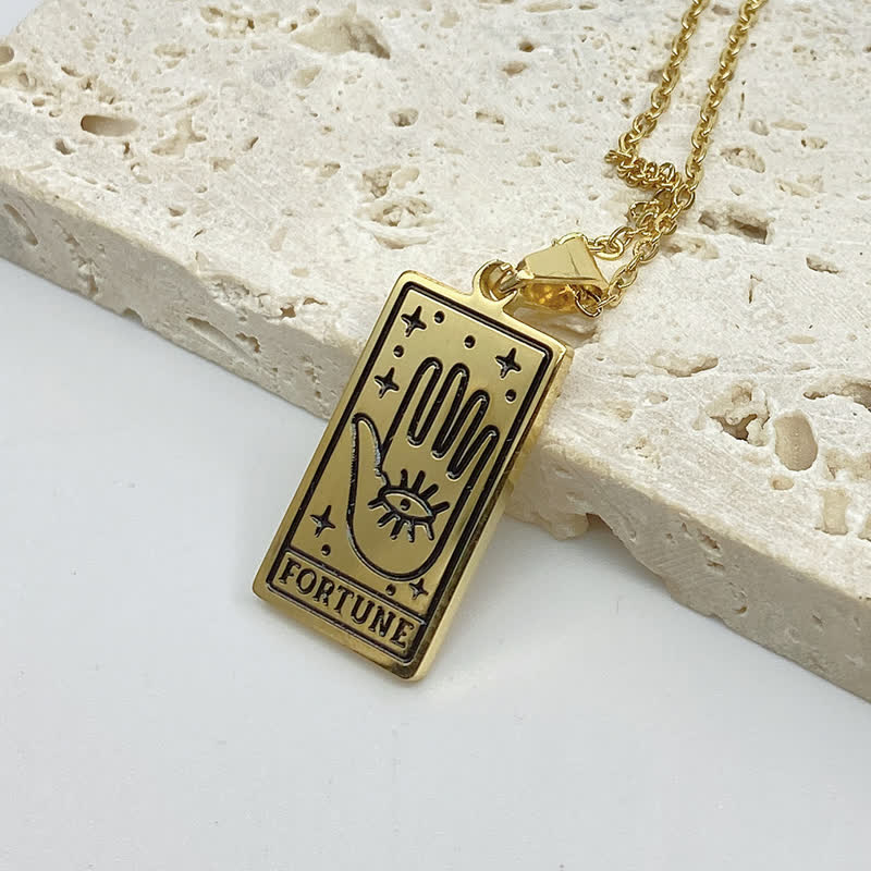 Cyrenna - Vintage Tarot Card Luck Charm Necklace