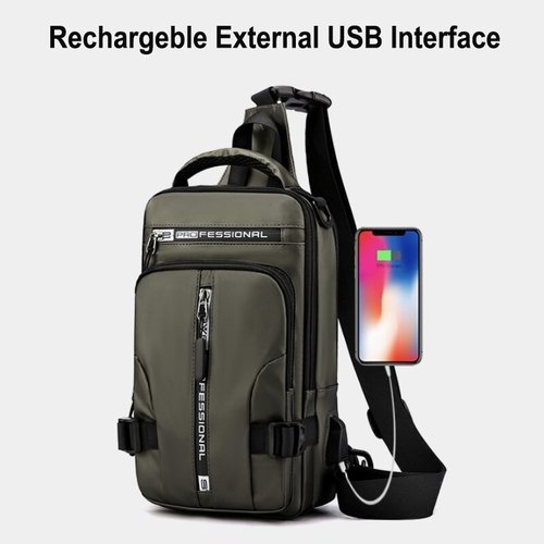 SecureNylon - Waterproof Anti-Theft Shoulder Bag with USB Charging Port