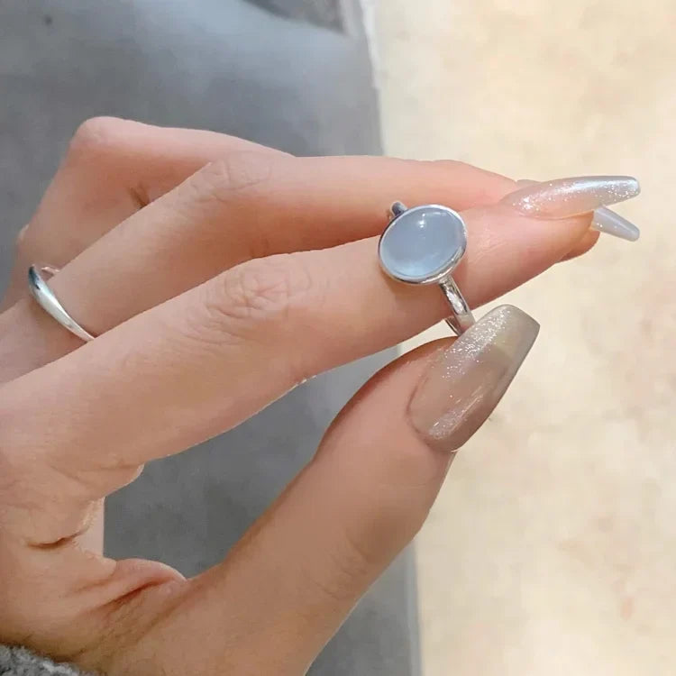 Nerida - Elegant Silver Ring with Aquamarine Gemstone