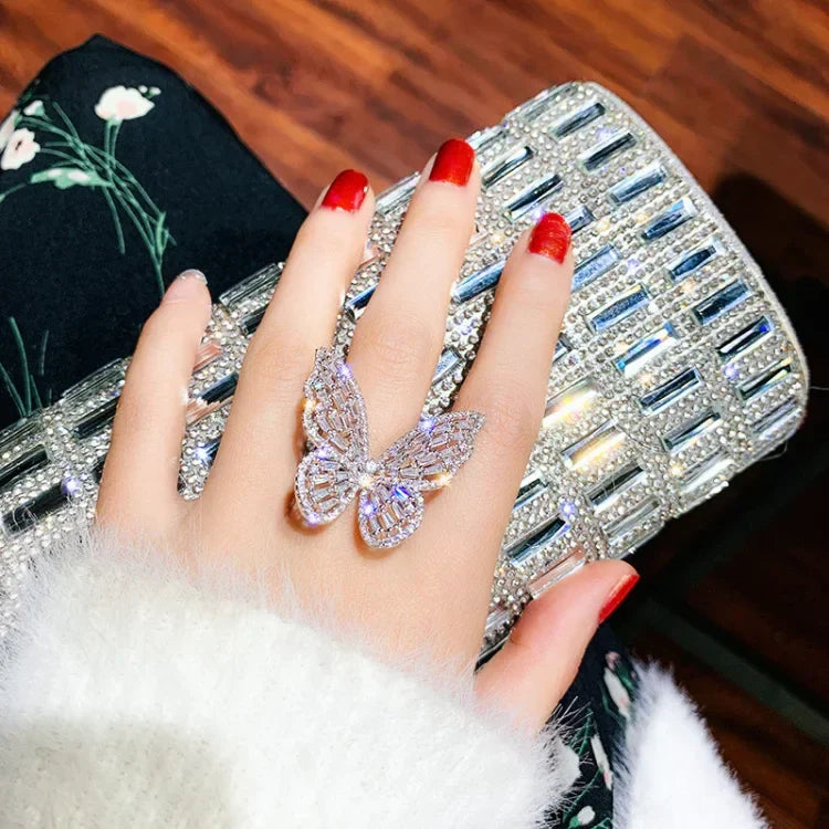 Elena Ring - Crystal Butterfly Symbol of Transformation