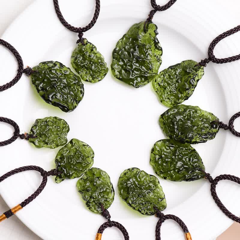 Ekavira - Green Moldavite Pendant Necklace for Purification