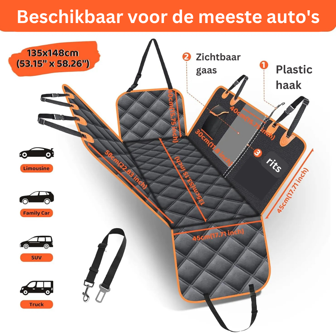 TravelGuard Protector - Waterproof Pet Seat Cover for Car Rides