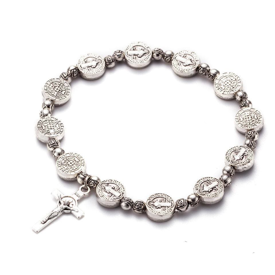 Solana - Gold and Silver Christian Cross Bracelet