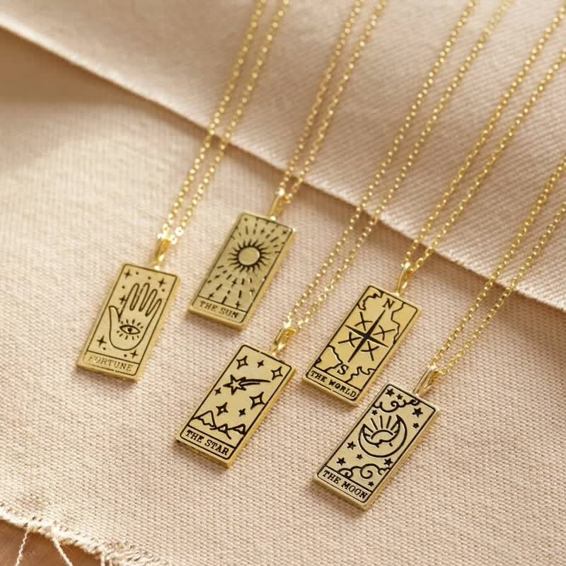 Cyrenna - Vintage Tarot Card Luck Charm Necklace