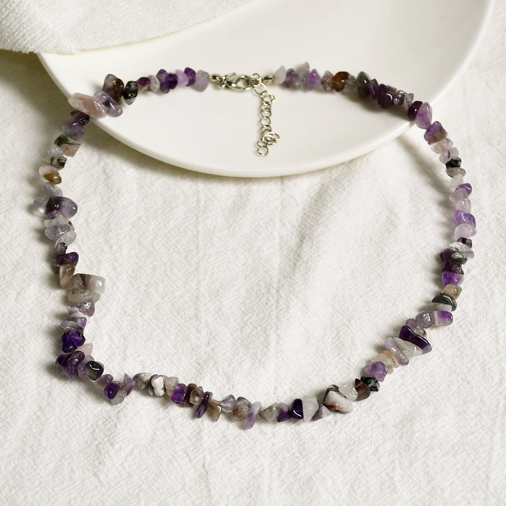 Welvora - Elegant Polished Crystal Necklace