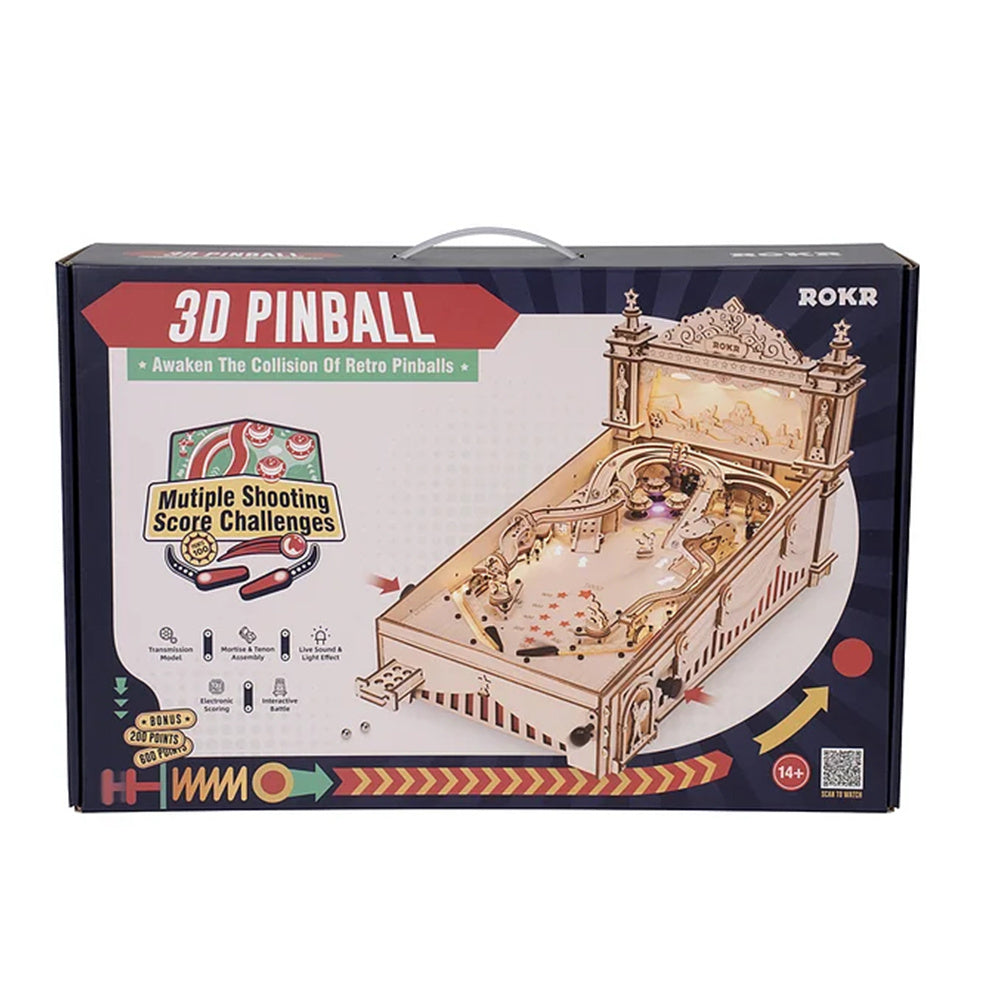 FlipCraft 3D Wooden Puzzle - Build Your Own Pinball Machine