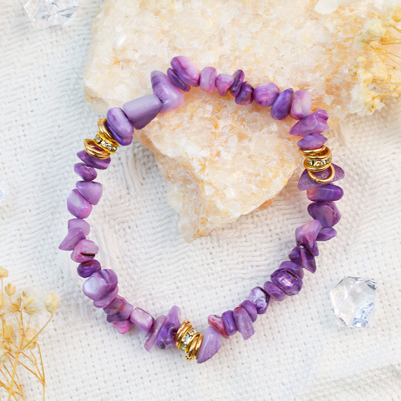 Celine - Natural Stone and Crystal Bead Bracelet