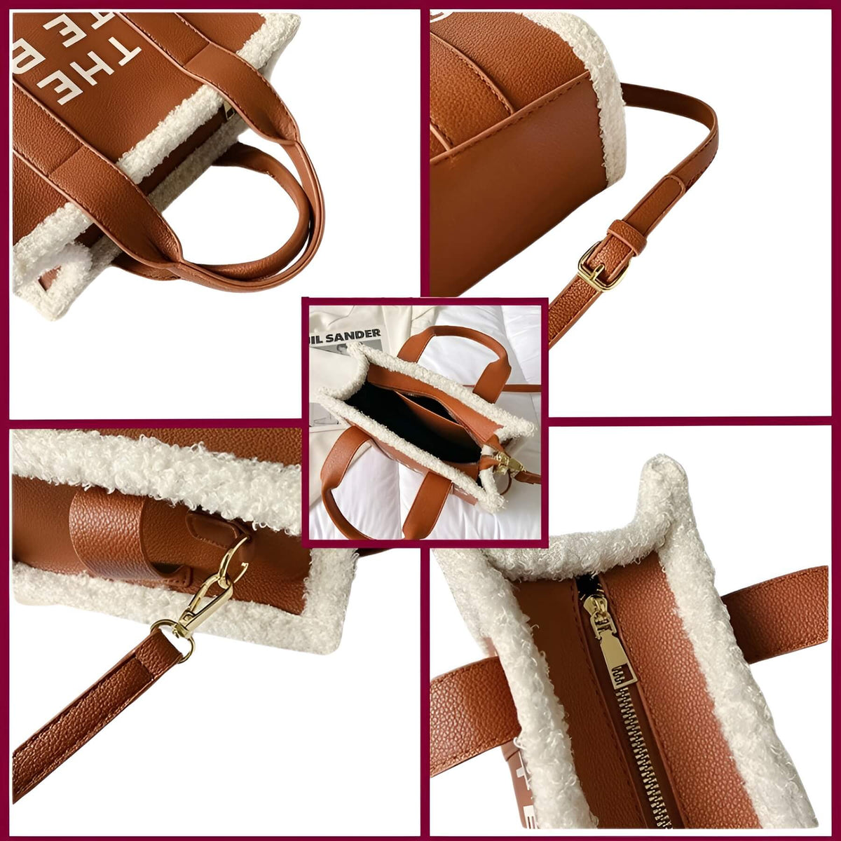 LuxVibe Bag - Stylish PU Leather Tote with Faux Fur Trim