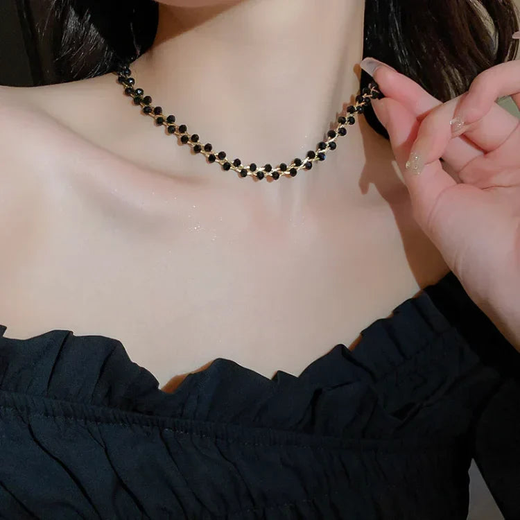 Belvina - Elegant Layered Crystal and Pearl Necklace