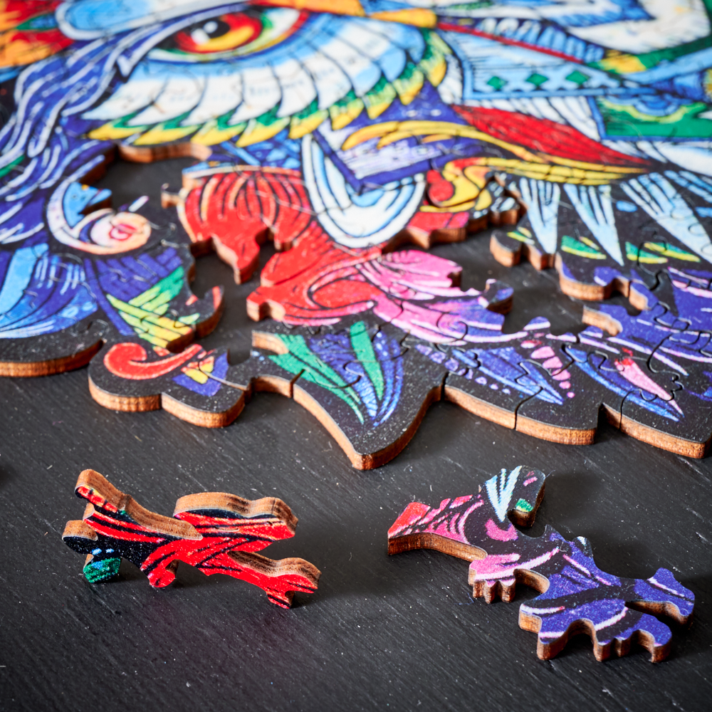 MajesticWolf Puzzle - Premium Wooden Wolf-Shaped Jigsaw Puzzle
