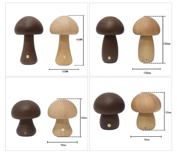 GlowShroom - Wooden LED Mushroom Night Light