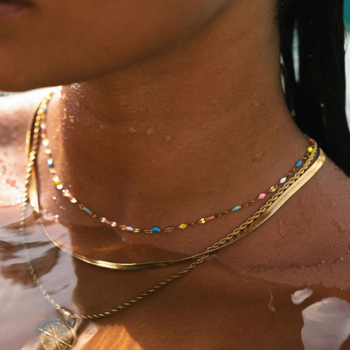 Buntessa - Stunning Rainbow Enamel Choker Necklace