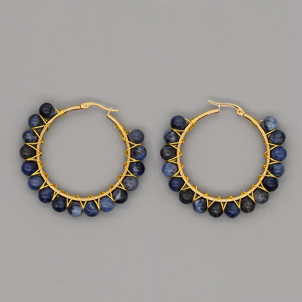 Sanne's - Elegant Boho Nature-Inspired Crystal Hoop Earrings