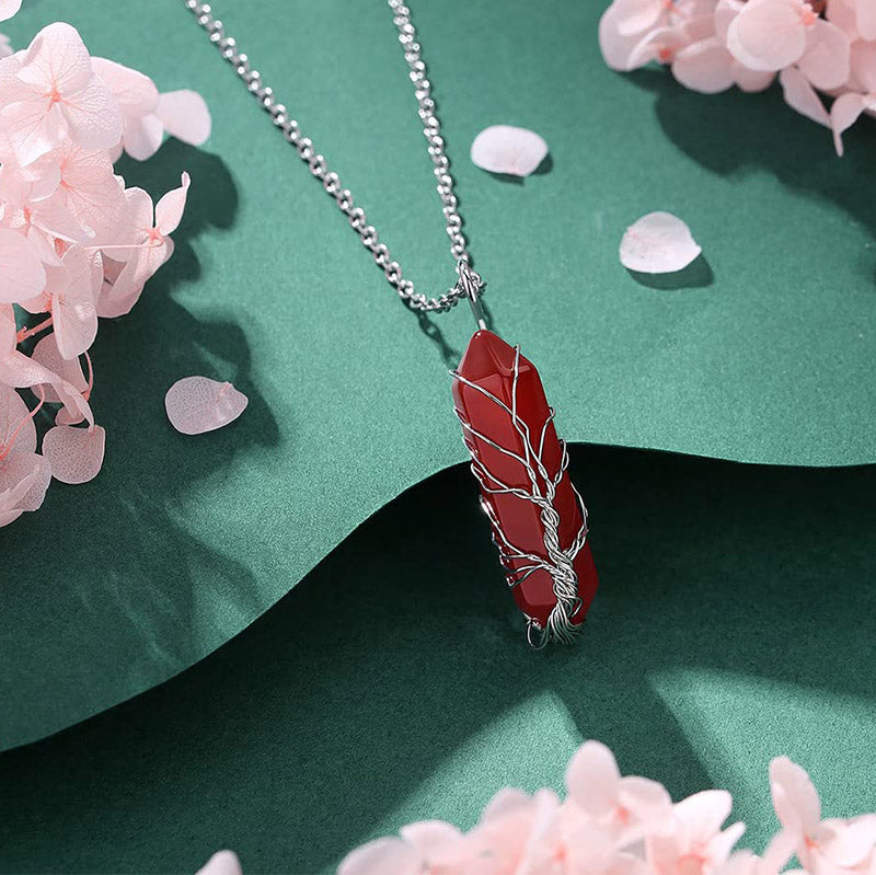 Elara Tree of Life Gemstone Necklace - Radiant Crystal Pendant