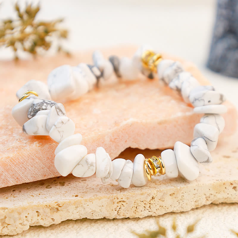 Celine - Natural Stone and Crystal Bead Bracelet