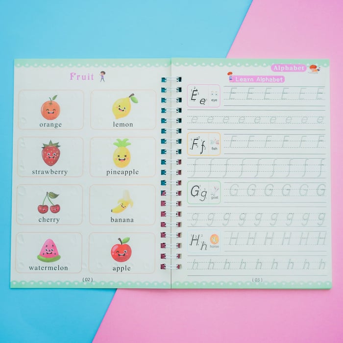 ScribbleJoy Book - Reusable Educational Writing Book for Kids