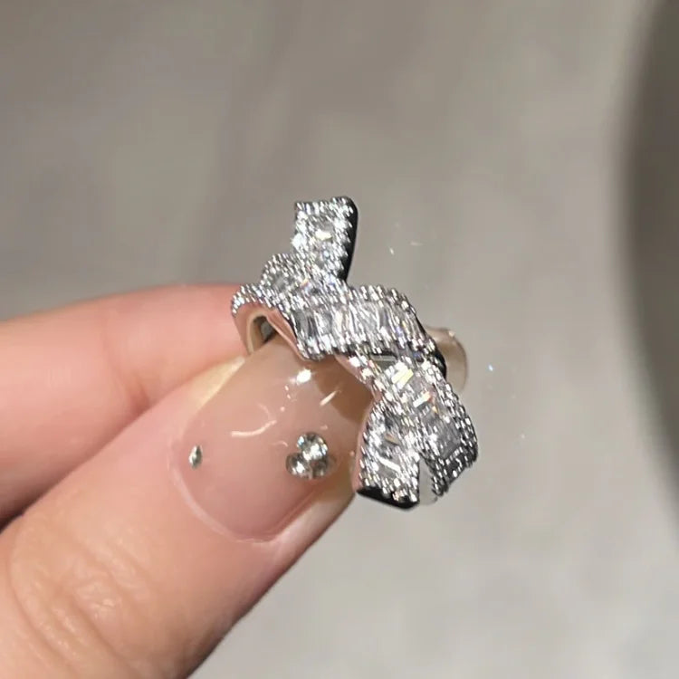 Serena Collection - Elegant Adjustable Diamond Knot Ring