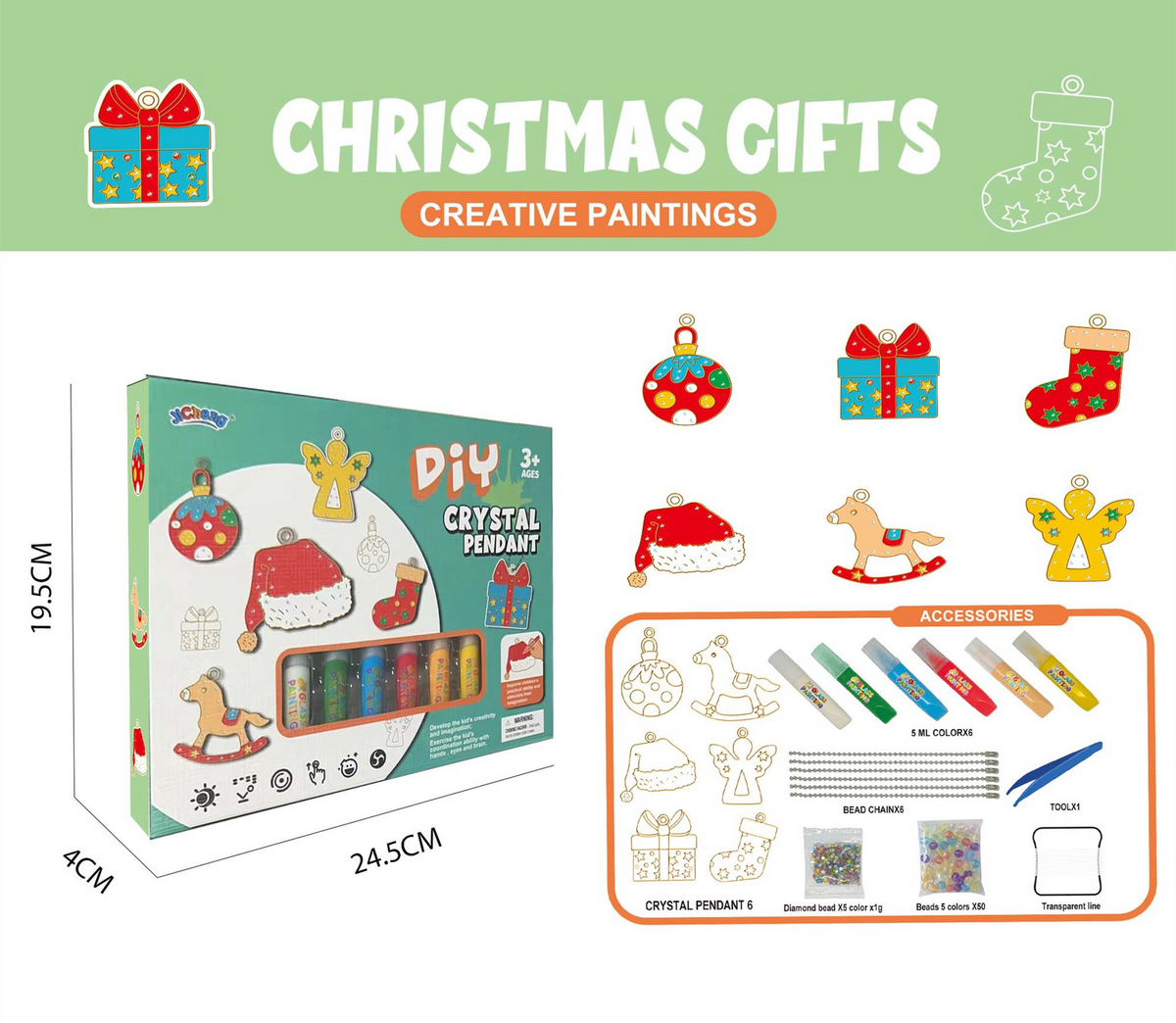 SparkleArt - DIY Glitter Keychain Painting Kit for Kids