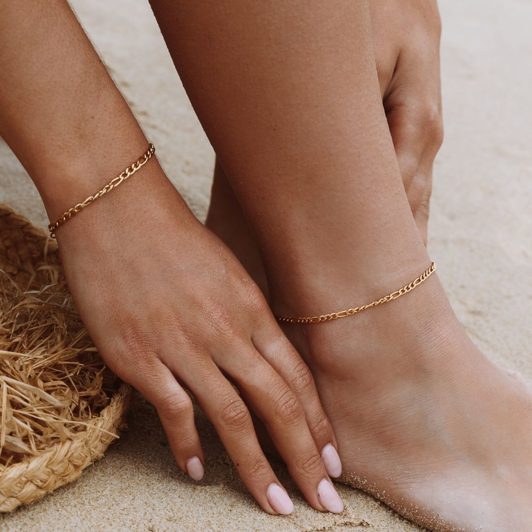 Amalfi Anklet - Figaro Chain Ankle Bracelet