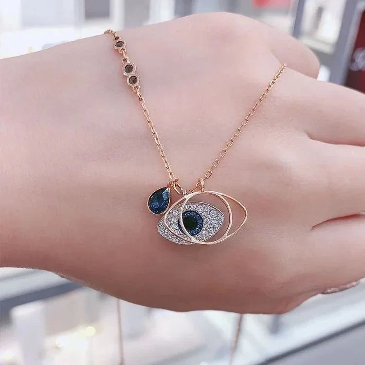 Amira Evil Eye Necklace and Bracelet Set - Rose Gold Protective Jewelry Set