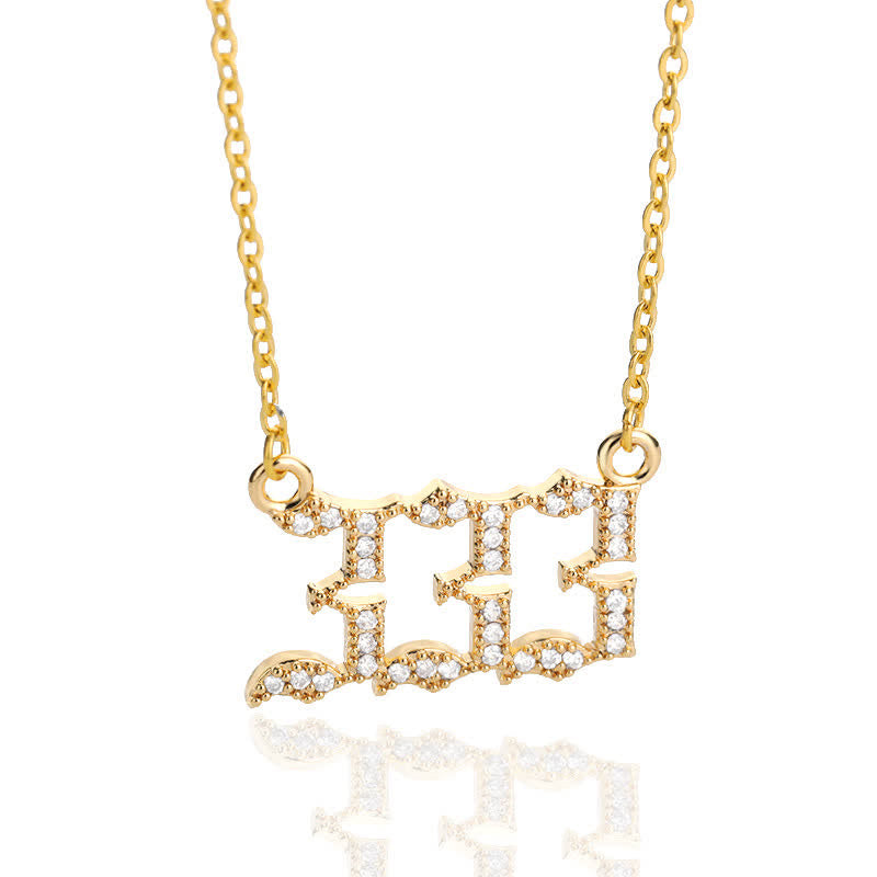 Seraphina Angel Number Necklace - Zirconia Pendant Symbolizing Protection and Love