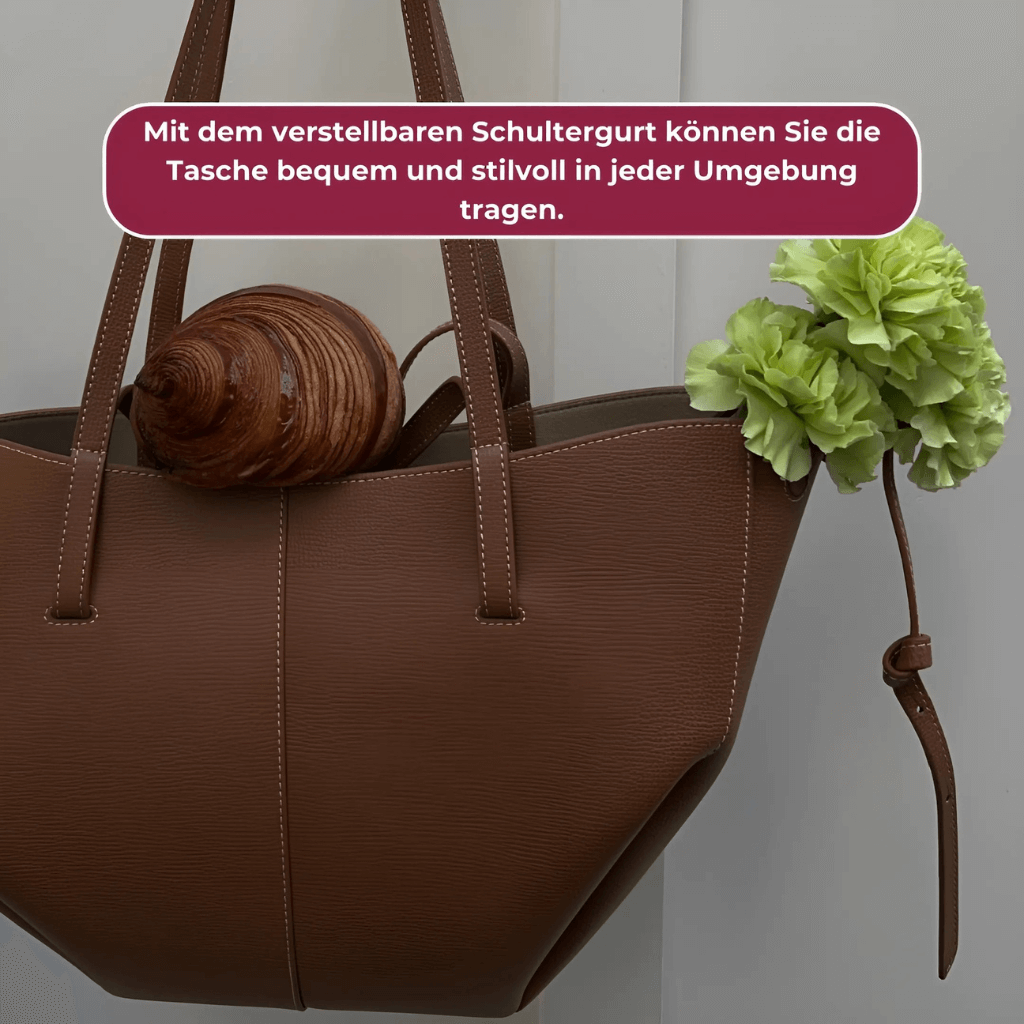 LeatherCross - Structured Crossbody Bag with Top Handles