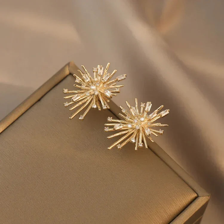 Uspira - Gold Zirconia Firework Earrings