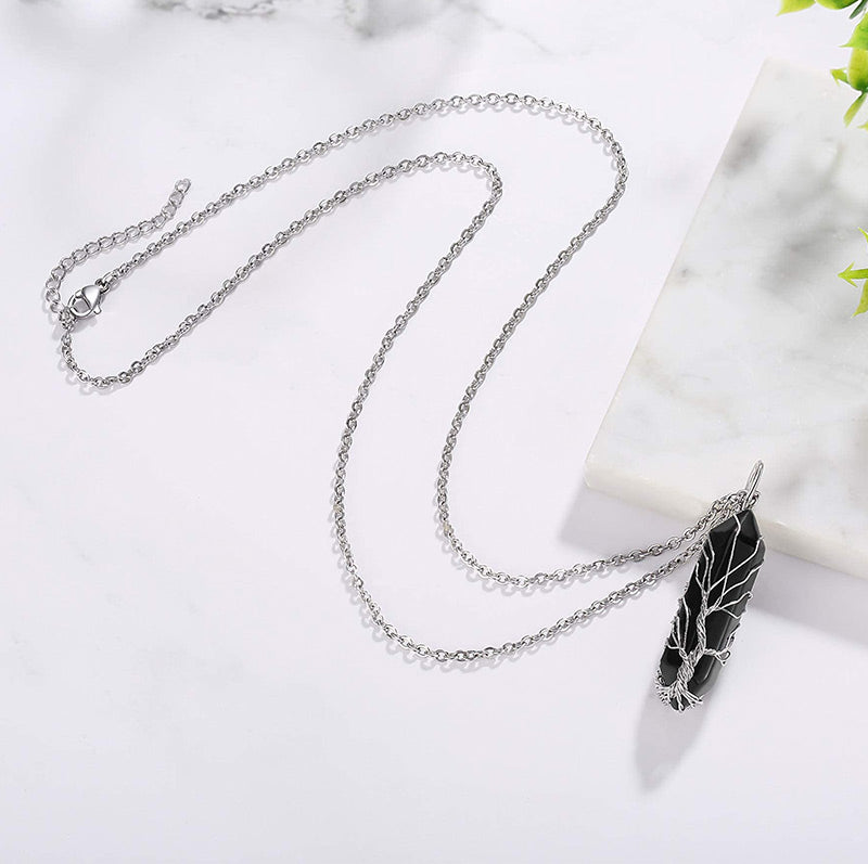 Elara Tree of Life Gemstone Necklace - Radiant Crystal Pendant