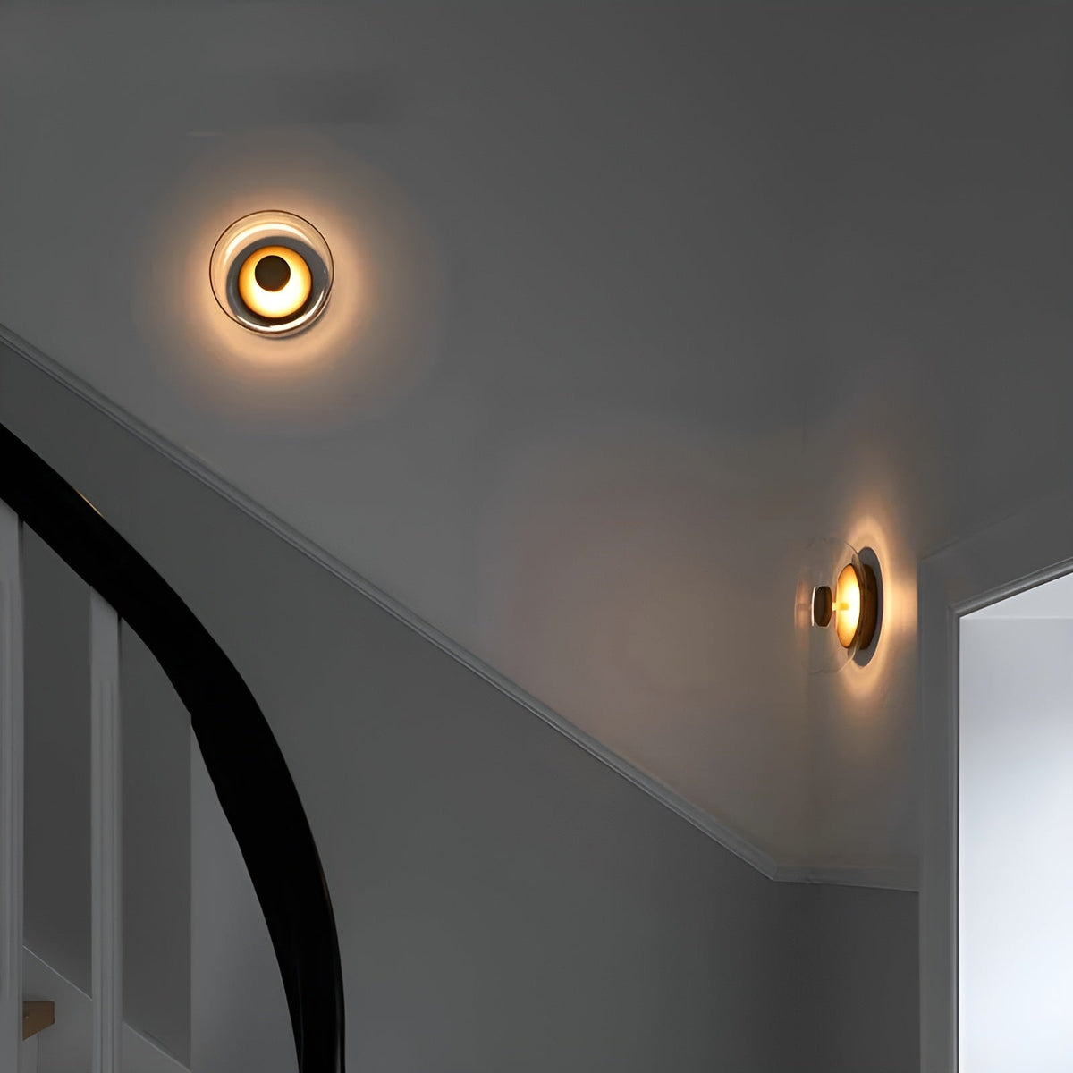 CiBrix - Glass Wall Lamp With Gold Accents