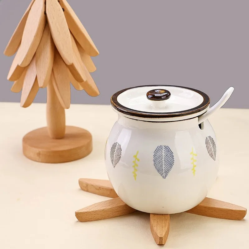 Wekbourne - Artisan Wooden Tree-Shaped Coaster Set
