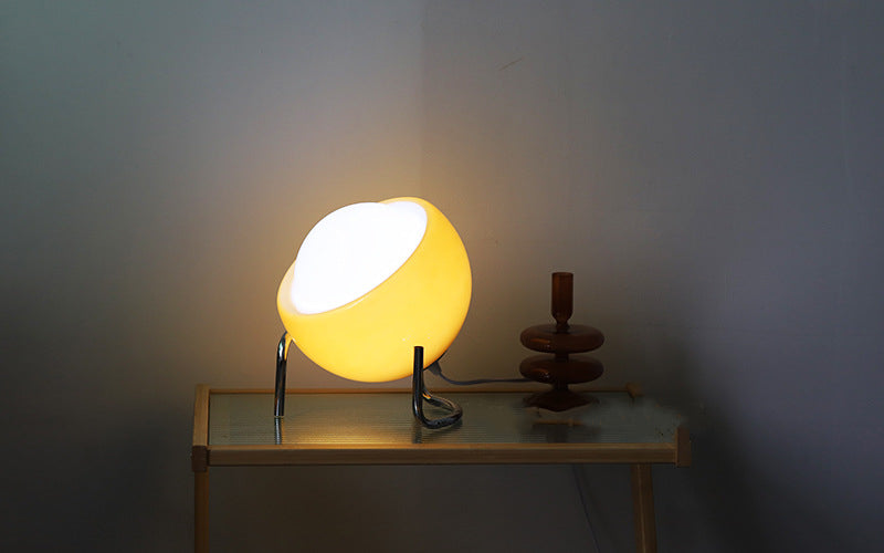 RetroGlow - Scandinavian Glass Table Lamp for Ambient Lighting