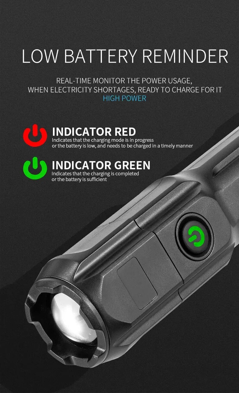 Evoltra - Rechargeable LED Flashlight with Zoom