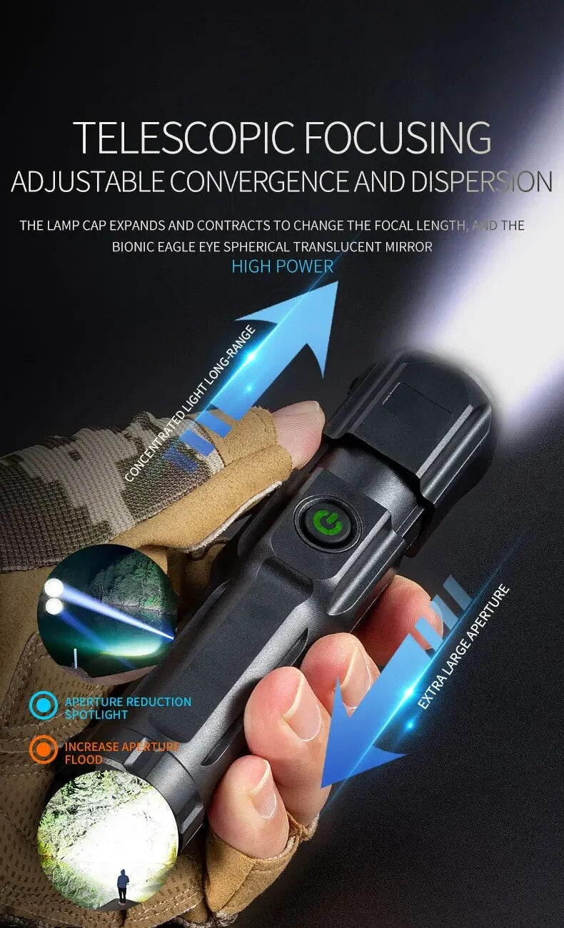 Evoltra - Rechargeable LED Flashlight with Zoom