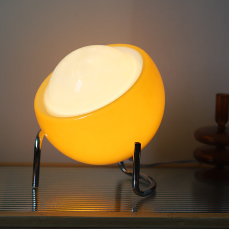 RetroGlow - Scandinavian Glass Table Lamp for Ambient Lighting
