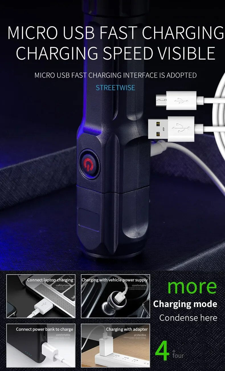 Evoltra - Rechargeable LED Flashlight with Zoom