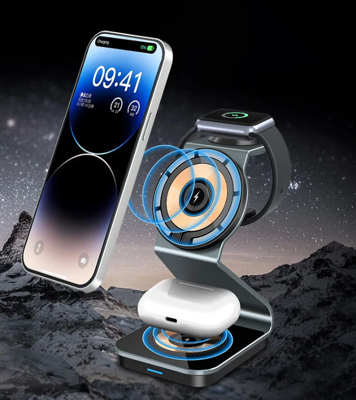Chargy Pro - Magnetic 3-in-1 Wireless Charging Station