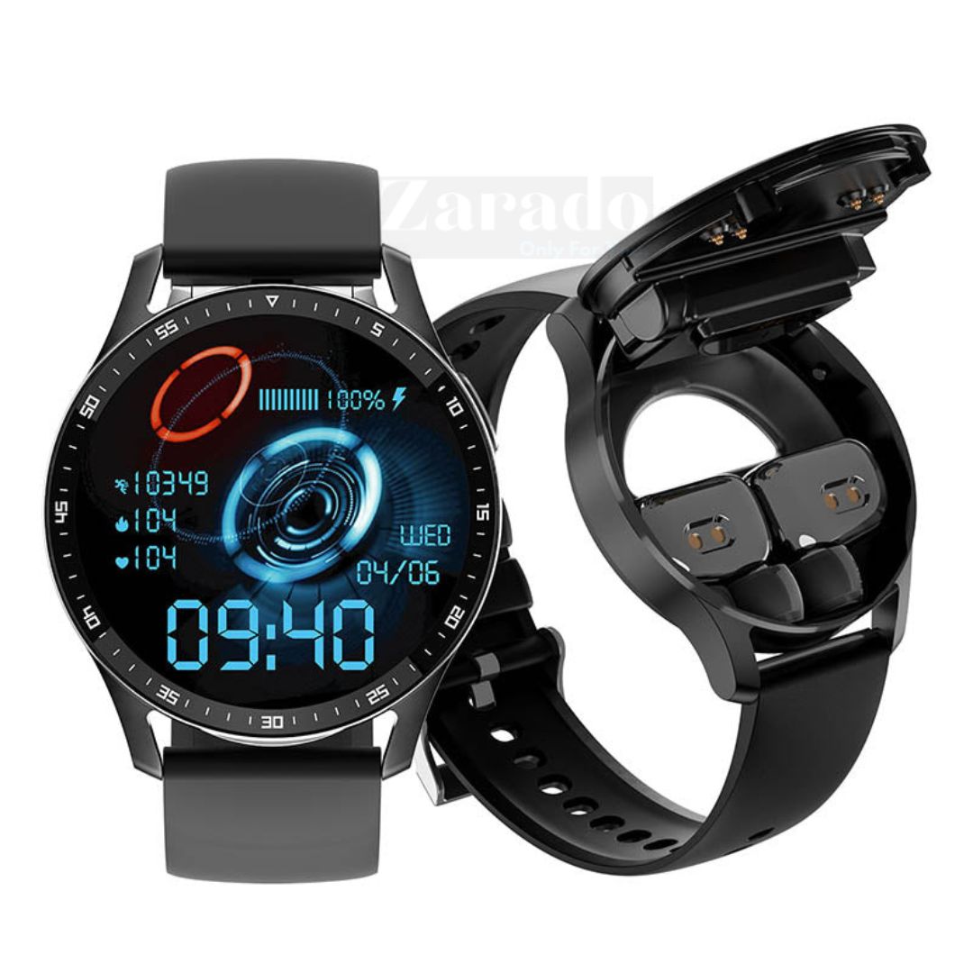 SmartLink Watch - Smartwatch with Built-In Wireless Earbuds