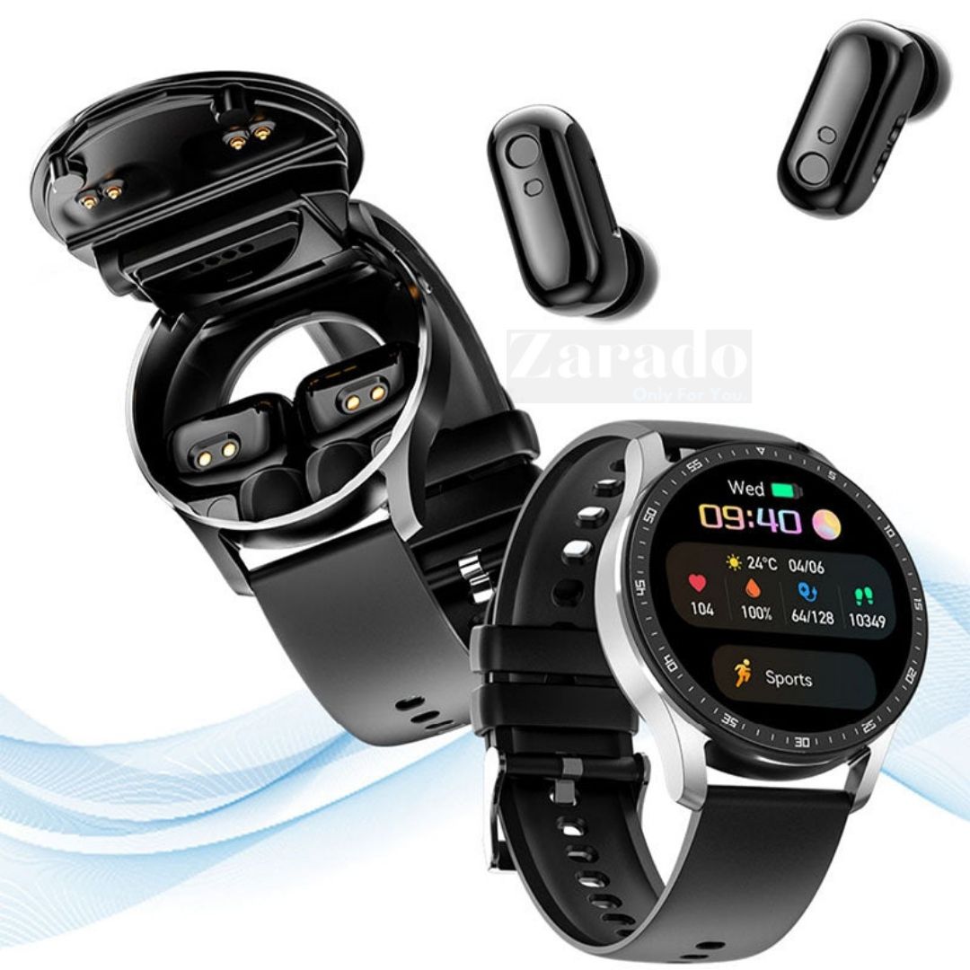 SmartLink Watch - Smartwatch with Built-In Wireless Earbuds