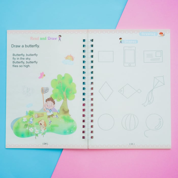 ScribbleJoy Book - Reusable Educational Writing Book for Kids