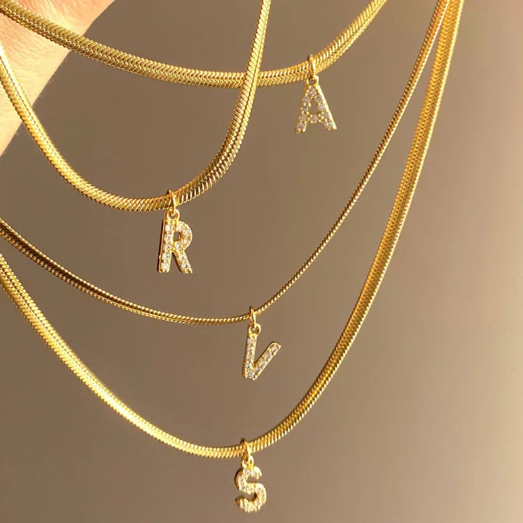 Ella Necklace - Custom Gold Initial Pendant