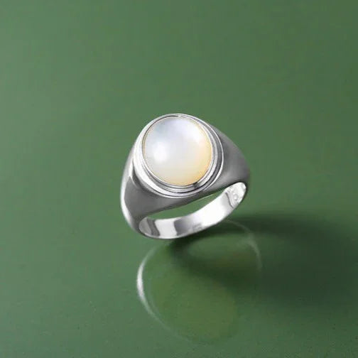 Isla Pinctada Albina Ring - Sterling Silver Ring with Mother-of-Pearl Accent