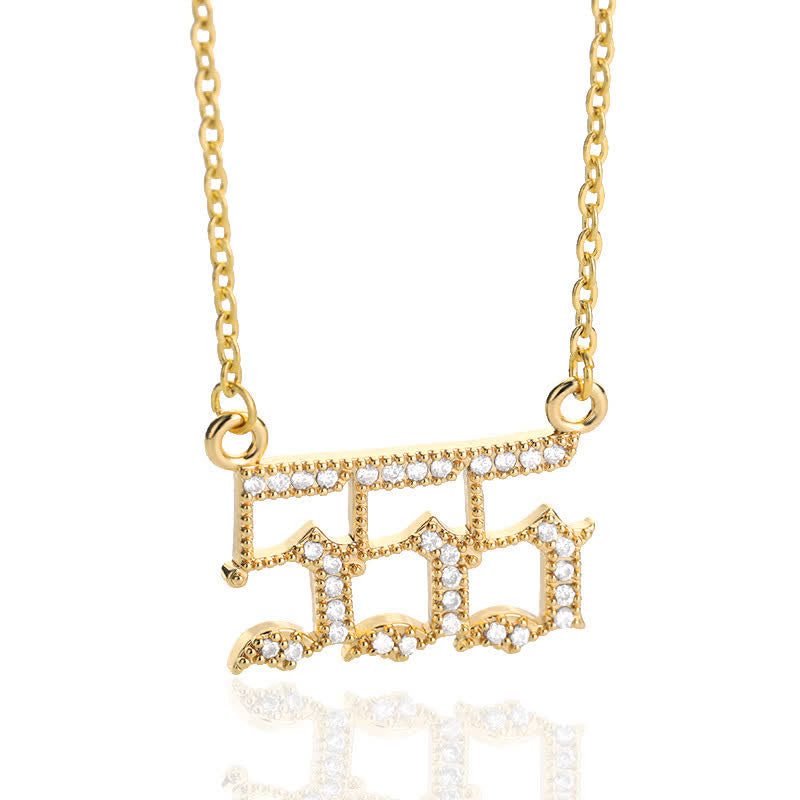 Seraphina Angel Number Necklace - Zirconia Pendant Symbolizing Protection and Love