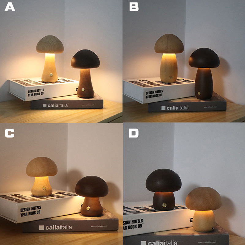KalmNight - Wooden Mushroom LED Night Light