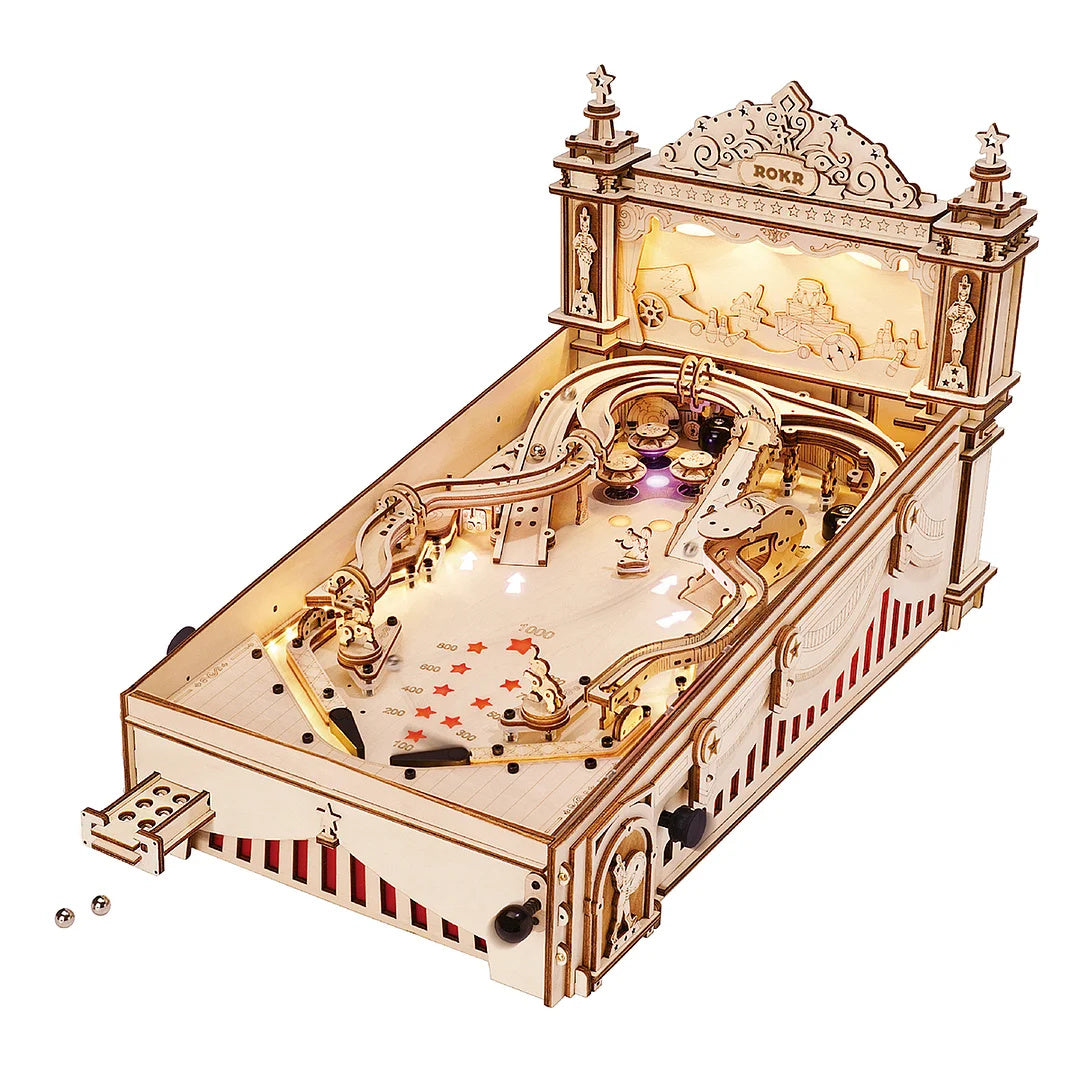 FlipCraft 3D Wooden Puzzle - Build Your Own Pinball Machine