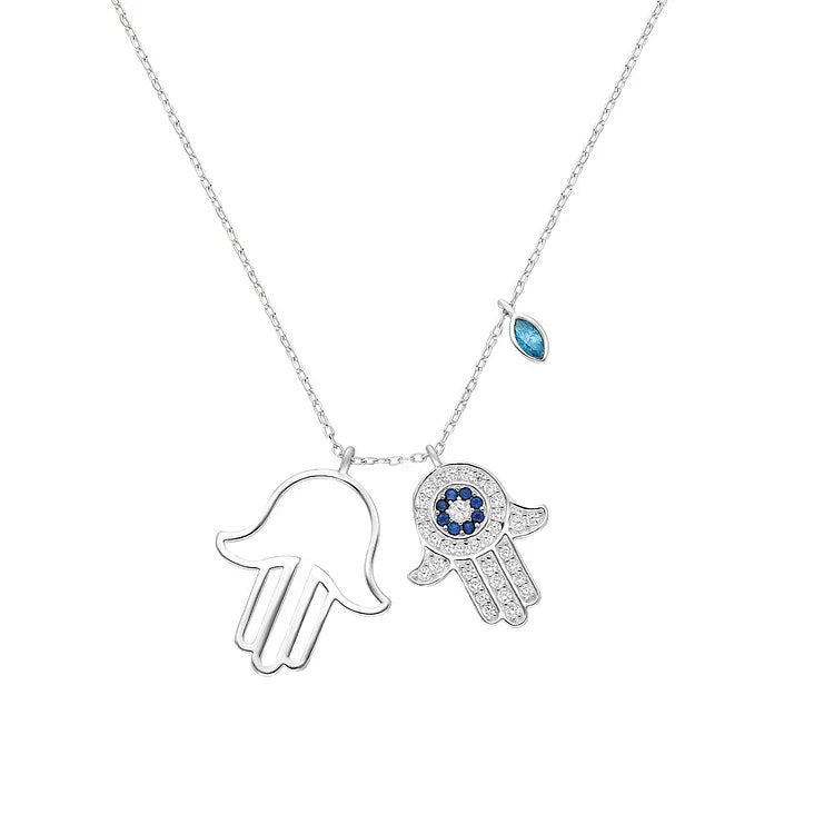 Yasmin - Fatima's Hand and Evil Eye Protective Necklace