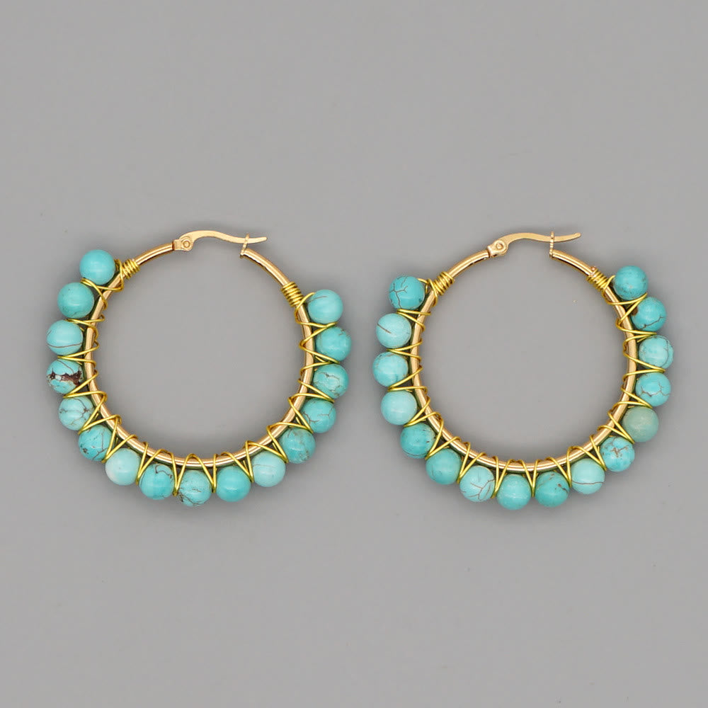 Sanne's - Elegant Boho Nature-Inspired Crystal Hoop Earrings